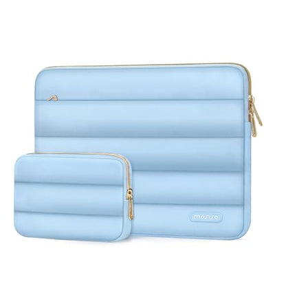MOSISO Laptop Case 14 inch, 14 inch Puffy Laptop Sleeve, Air Blue | Compatible with HP Lenovo Dell ASUS Acer, HP Stream, Dell Latitude, Lenovo IdeaPad, Polyester Horizontal Bag with Small Case - color: Air Blue, size: 14 inch
