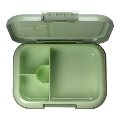 Bento Midi Lunch Box with carrying handle – 4 No-Mix Compartments | Microwave & Dishwasher Safe,Removable Tray | 900ML OZ (Green Olive) - color: Green Olive