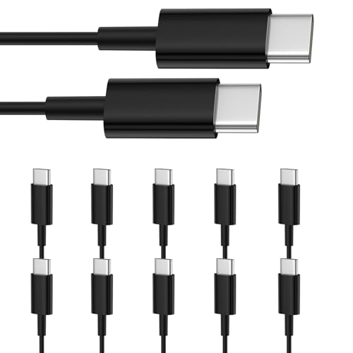 Smays USB C to USB C Cable 10-Pack Bulk, 3ft Type C Charging and Data Cord Multipack Black - color: Black, size: 3 Feet