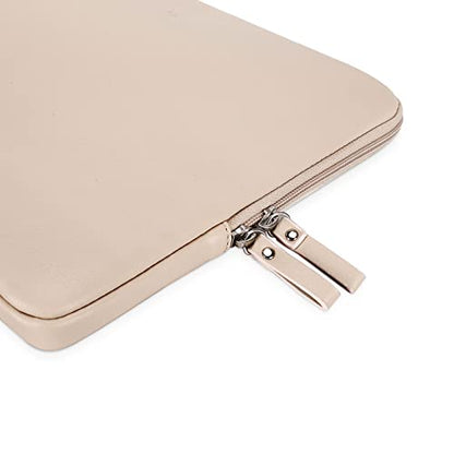 MOSISO Laptop Sleeve Bag 16 inch Compatible with MacBook Air 15 inch 2026-2023 M4 M3 M2/Pro 16 inch 2026-2019 M4 M3 M2 M1, 15-15.6 inch Notebook, PU Leather Padded Bag Waterproof Case, Apricot - color: Apricot, size: 16 inch