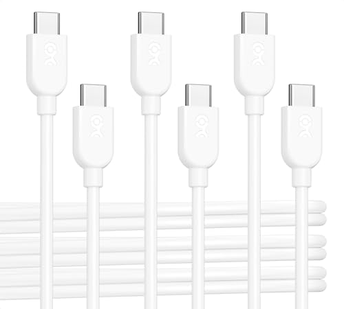 Cable Matters 3-Pack USB C Charging Cable, 60W Charging, 3ft, White | 480Mbps Data, No Video, Supports Apple CarPlay & Android Auto, for iPhone 17/16, Galaxy S24 - color: White, size: 3 ft
