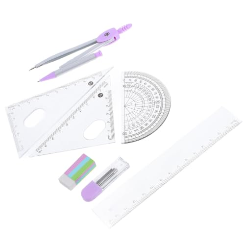 Artibetter Compass and Protractor Set for School Supplies Adjustable Compass and Easy to Use Design, Plastic and Metal Geometry Kit for Math Projects and Students