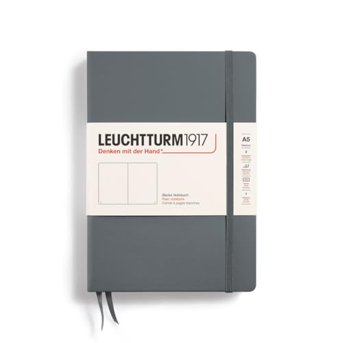 Leuchtturm Medium Hardcover Plain Anthracite - color: Anthracite, style: Plain