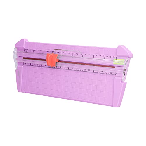 GLOGLOW School Supplies Mini Portable Paper Cutter with Transparent Scale and Replaceable Head for Accurate Cutting of 10 Pages A4 Compact Paper Trimmer Nan (13930 Lilac Purple) - color: 13930 Lilac Purple