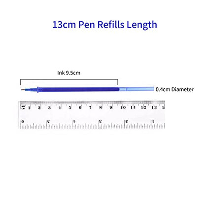 0.5 mm Erasable Gel Pen Refills Liquid Gel Ink Pen Refills Retractable Pens Refills Study Office Family (100pcs Blue)