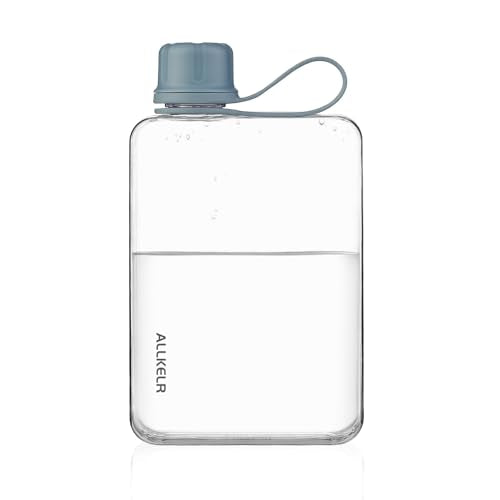 Portable Flat Water Bottle, 17 oz, Blue | BPA-Free Tritan, leakproof, slim fit for purses, lightweight for hiking, backpacking, travel - color: Blue, size: 17 Ounces