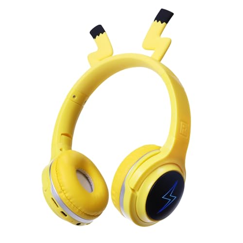 Wireless Kids Headphones with 7-Color LED Lights, 85dB Safe Volume & 40H Playtime – Ultra-Soft Over-Ear for School Travel - color: Yellow
