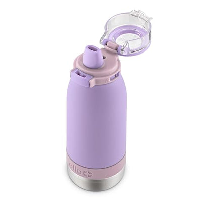 Ello Emma 14oz Insulated Stainless Kids Water Bottle with Straw, Lilac/Cashmere Pink - color: Lilac/Cashmere Pink