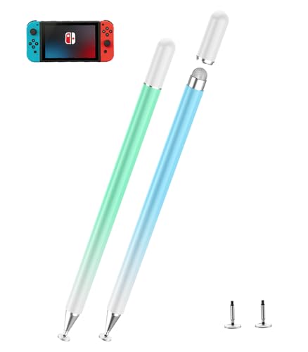 Stylus Pen for Touchscreen, Kenkor 2 in 1 Active iPad Pencil High Sensitivity & Precision, Stylus Pen for Nintendo Switch 2/iPhone/iPad/Samsung/Galaxy/Huawei/Surface, All Touch Screens - Blue+Green - color: Green+Blue