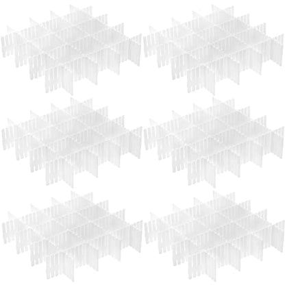 Foraineam 48Pcs Drawer Dividers, Adjustable DIY Grid Divider White Storage Organizer Separator, Socks Underwear Scarves Makeup Drawer Organizer Divider for Dresser Bedroom Office Kitchen Storage