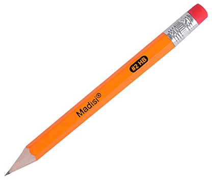 Madisi Mini Golf Pencils Bulk with Eraser, 576 Count, #2 HB Pre-Sharpened | 3.5" Short Pencils, 6 Boxes, Small Half Pencils for Kids - size: 96 Count (Pack of 6)