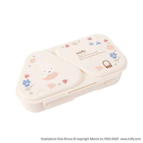 Kutsuwa MF952 Miffy Rice Side Dish Case, Left 7.5 + Right 8.5 fl oz (215 + Right) 8.5 fl oz (250 ml), British Garden, Made in Japan - color: Rice Side Dish Case