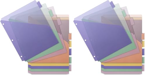 Business Source Double Pocket Index Dividers (32373), Multicolor (BSN32373) (Pack of 2) - size: 8 Count (Pack of 2)