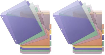 Business Source Double Pocket Index Dividers (32373), Multicolor (BSN32373) (Pack of 2) - size: 8 Count (Pack of 2)