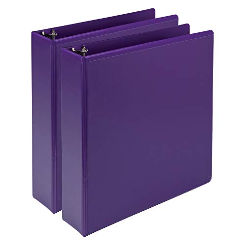Samsill Plant-Based 2 Inch Durable Round Ring, View Binder, Eco-Friendly, USDA Certified Biobased, 2 Count, Pack of 1, Purple - color: Purple, size: 2", style: 2 Pack