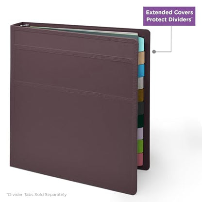 Carstens 1-Inch Heavy Duty 3-Ring Binder - Side Opening, Plum, Durable Plastic, No-Gap Rings, Waterproof Cover, No Pockets, Holds 125 US Letter Sheets, BPA-Free, Made in USA (8712-3R), Case of 18 - color: Mulberry, size: Case of 18