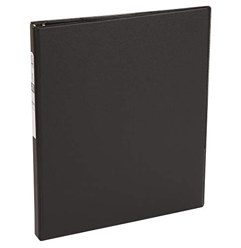 Avery® Standard 3 Ring Binder, 0.5" Round Rings, 100-Sheet Capacity, 0.7 Inch Wide Spine, 1 Black Binder, Ideal for Lightweight Organization and Occasional Referencing (03201) - style: 1 Pack