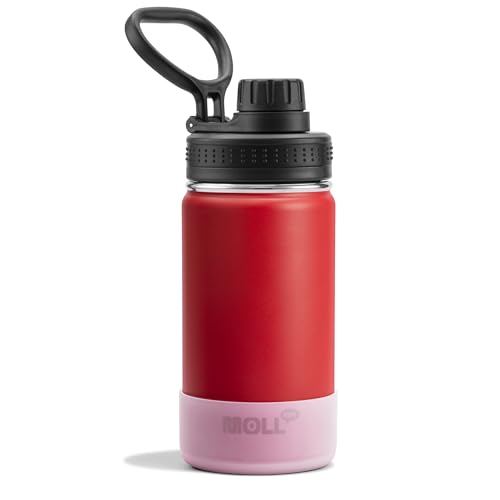 Small Water Bottle for kids-12 oz Stainless Steel Vacuum Insulated Wide Mouth Water Bottle with Spout Lid (Canyon Red) - color: Canyon Red, size: 12 Ounces