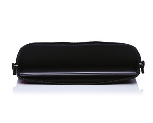 11-Inch to 12-Inch Neoprene Laptop Sleeve Case Bag with shoulder strap For 11", 11.6", 12" Ultrabook/Acer/Asus/Dell/HP/Toshiba/Lenovo/Chromebook (Black)