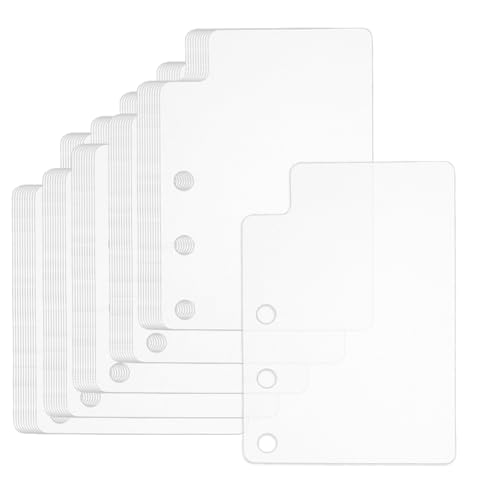 SUPERFINDINGS 50 Sheets 3.54 x2.48inch Tab Dividers Bookmark Plastic Dividers for 3 Ring Binders Semi-Transparent Blank Top Index Divider for Loose Leaf Personal Planner Travelers Journal Notebook