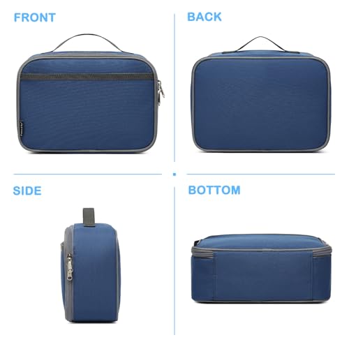 FlowFly Kids Lunch box Insulated Soft Bag Mini Cooler Back to School Thermal Meal Tote Kit for Girls, Boys,Cyan - color: Navy