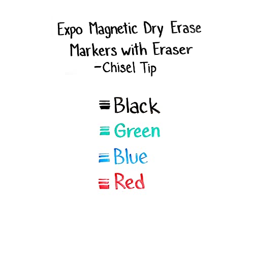 EXPO 1944728 Magnetic Dry Erase Marker Chisel Tip Assorted 4/Pack