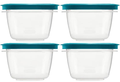 Storage Containers, Easy Find Lids, Teal, 2 Cup pack of 4, Flex & Seal, Leak Proof Lids, Food Storage Set, Clear Meal Prep Flex Containers, Assortment - size: 2Cup