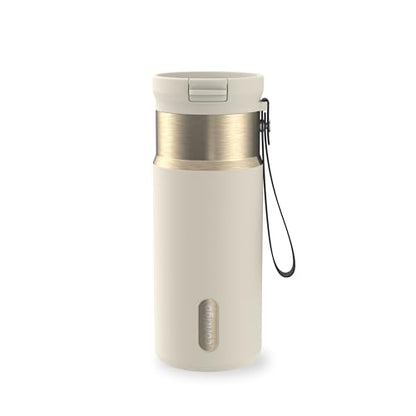 Contigo SnapSeal 473.2ml(16온스) 스테인리스 스틸 진공 단열 물병, 누출 방지 자동 닫힘 뚜껑(빨대 호환) 및 휴대용 스트랩, BPA 프리 및 납 프리, 식기세척기 사용 가능 - color: 오트밀크 샴페인, size: 16온스