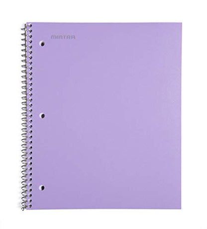 Mintra Office Durable Spiral Notebooks, 1 Subject, (Salmon, Sage Green, Lavender, Wide Ruled 3pk) - 100 Sheets, Poly Pocket, Moisture Resistant Cover, School, Office, Professional - color: Salmon, Sage Green, Lavender, size: Wide Ruled 3pk