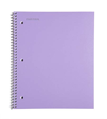 Mintra Office Durable Spiral Notebooks, 1 Subject, (Salmon, Sage Green, Lavender, Wide Ruled 3pk) - 100 Sheets, Poly Pocket, Moisture Resistant Cover, School, Office, Professional - color: Salmon, Sage Green, Lavender, size: Wide Ruled 3pk