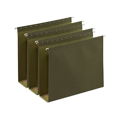 Staples Reinforced Box‑Bottom Hanging File Folders, Letter Size, 3" Expansion, Standard Green – 50/Carton - style: 50 Pack
