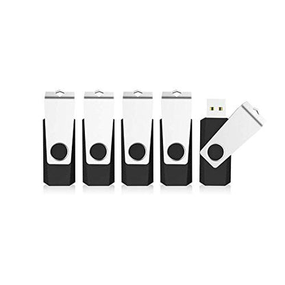KEXIN 128GB Flash Drive 5 Pack USB 2.0 Thumb Drive USB Drive Memory Stick, Black - size: 128 GB USB 2.0, style: 5 Pack