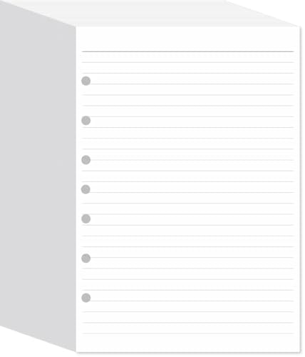 7-Hole Lined Filler Paper Pack of 500 Sheets for Mini Binders, College Ruled, 5-1/2" x 8-1/2", White - size: 500 Sheets, style: Lined