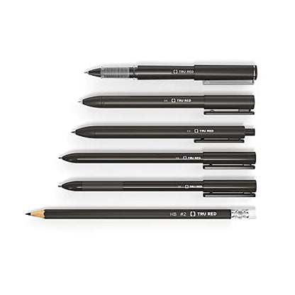 TRU RED Retractable Gel Pens, Medium Point 0.7mm, Black Ink, 24 Pack – Quick‑Dry Pens for Office & Classroom Stocking - color: Black, size: 1 Count (Pack of 24), style: Medium Point