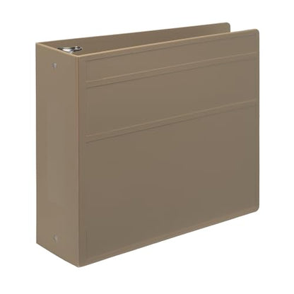 Carstens 4-Inch Heavy Duty 3-Ring Binder - Side Opening, Sand, Durable Plastic, No-Gap Rings, Waterproof Cover, No Pockets, Holds 600 US Letter Sheets, BPA-Free, Made in USA (1846-3R), Case of 10 - color: Taupe, size: Case of 10