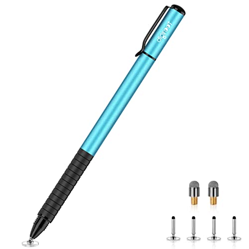 Digiroot Universal Stylus,[2-in-1] Disc Stylus Pens for All Touch Screens Cell Phones, iPad, Tablets, Laptops with 6 Replacement Tips(4 Discs, 2 Fiber Tips Included) - (Blue) - color: Blue