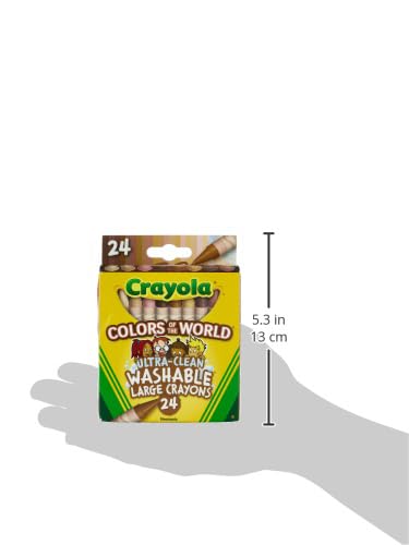 Crayola 24 Ct Large Ultra-Clean Washable Crayons, Colors of the World