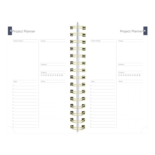 Blueline® Essential Academic Daily/Monthly Planner, August 2026 to July 2027, Gold Twin-Wire Binding, Poly Cover, 8" x 5", Nautical Design, Cabana (CA214PH.02) - color: Cabana