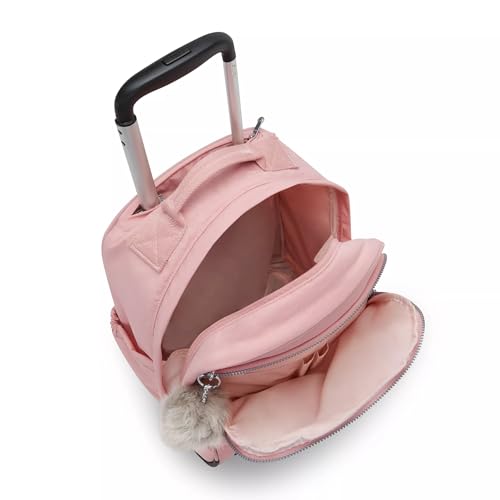 Kipling Women's Gaze Large Rolling Backpack, Durable, Wheeled Backpack with Adjustable Shoulder Straps, Nylon Book Bag - color: Bridal Rose