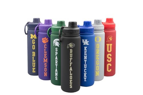Colorado Water Bottle - Black Double Walled Stainless Steel 24 oz Keeps Drinks Cold or Hot - color: Colorado Buffaloes - Black