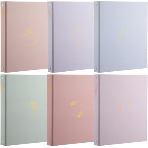 Sayglossy 6 Pcs Aesthetic 3 Ring Binder Set, Sturdy Decorative Hardcover Binder for 8.5 x 11 Inch Letter Size Paper, Ideal for School, Office Home Organization(1 Inch,Light Colors) - color: Light Colors, size: 1 inch