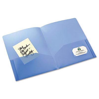 Avery Translucent Two Pocket Folder, Water Resistant, Holds up to 20 Sheets, 1 Blue Folder (47811) - color: Multi, size: 1 Count (Pack of 1), style: Translucent