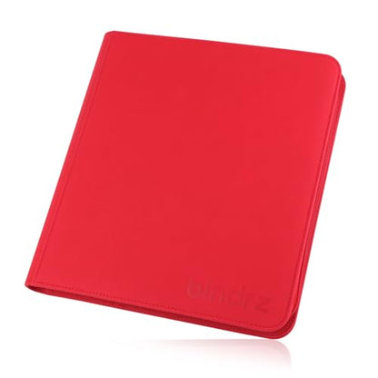bindrz 12 Pocket Zipper Binder for 480 Sleeved Trading Cards - Side Loading Pockets Album - Archival Safe Material and Compatible with TCG MTG and Sports Collectibles (Red) - color: Red