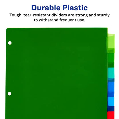 Avery Dividers for 3 Ring Binders, 8-Tab Plastic Binder Dividers Insertable Big Tabs, Multicolor, 1 Set (11901), (Pack of 3) - size: 8 Tab (Pack of 3)