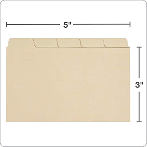 Oxford Index Card Guides with Blank Tabs, 3 x 5 Inches, 1/5 Cut Tabs, Manila, 100 per Box (40352)