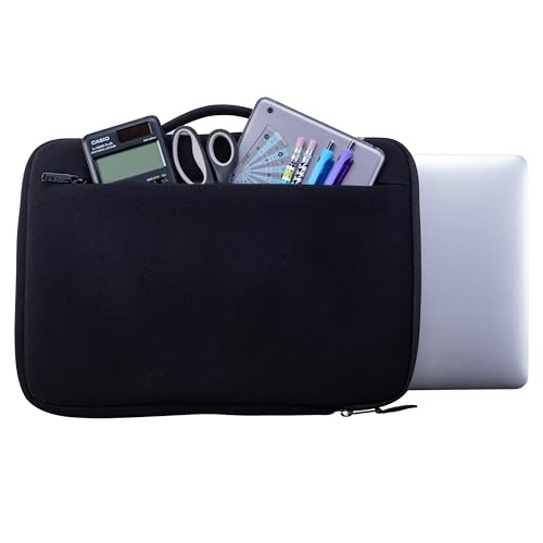 Case-it Neoprene Padded Laptop Sleeve | Holds Up to 13 Inch Laptop/Tablet | Easy Handle to Carry | External Zipper Pocket | Laptop Protector | LAP-514-NEO Black - color: LAP-514-NEO-BLACK, size: 1 Pack