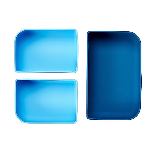 LunchBots Build -a- Bento Lunch Box, Silicone Bento Box for Kids, Multi-Compartment Lunch Container, Oven & Dishwasher Safe, BPA Free, 32 oz - Tie Dye Light Blue - color: Tie Dye Light Blue