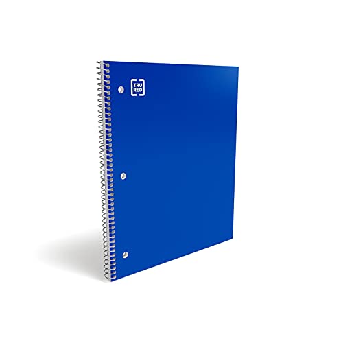 STAPLES Premium 2‑Subject Notebook, 8.5” x 11”, College Ruled, 120 Sheets, Blue Cover – Multi‑Section Writing Notebook - color: Blue, size: 1 Pack