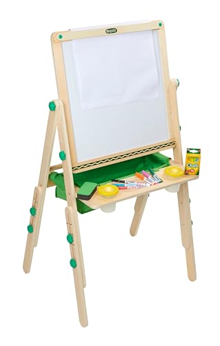 Crayola Deluxe Kids Wooden Art Easel & Supplies, Amazon for Kids, Ages 3, 4, 5, 6, Multi - style: Super Easel