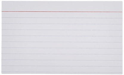 Amazon Basics Ruled Lined Index Cards for Study, Notes and Recipes, White, 3" x 5", 1000 Count (Pack of 100) - size: 100 Pack (10000 Count), style: Ruled, 3x5, 1000 Count